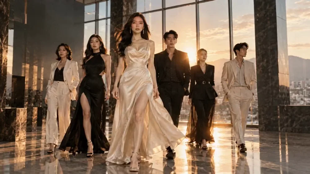 골든아워 런웨이를 걸어오는 LUMiEN MODEL 회원들